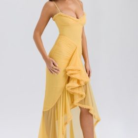 Gabbi Apricot Ruffled Front Gown - Image 9