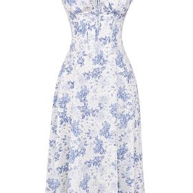 Carmen Blue Print Bustier Sundress - Image 2