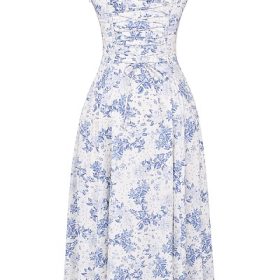 Carmen Blue Print Bustier Sundress - Image 4
