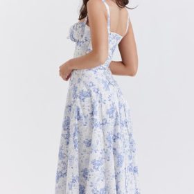 Carmen Blue Print Bustier Sundress - Image 13