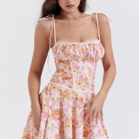Alejandra Light Lavender Print Corset Dress - Image 9