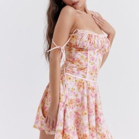 Alejandra Light Lavender Print Corset Dress - Image 11
