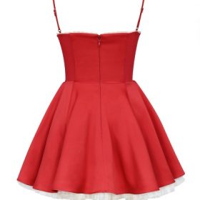 Minimoiselle Holly Red Satin Tulle Mini Dress - Image 4