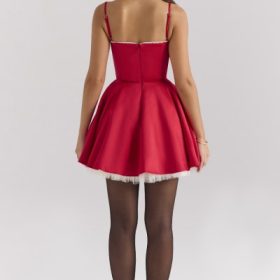 Minimoiselle Holly Red Satin Tulle Mini Dress - Image 9